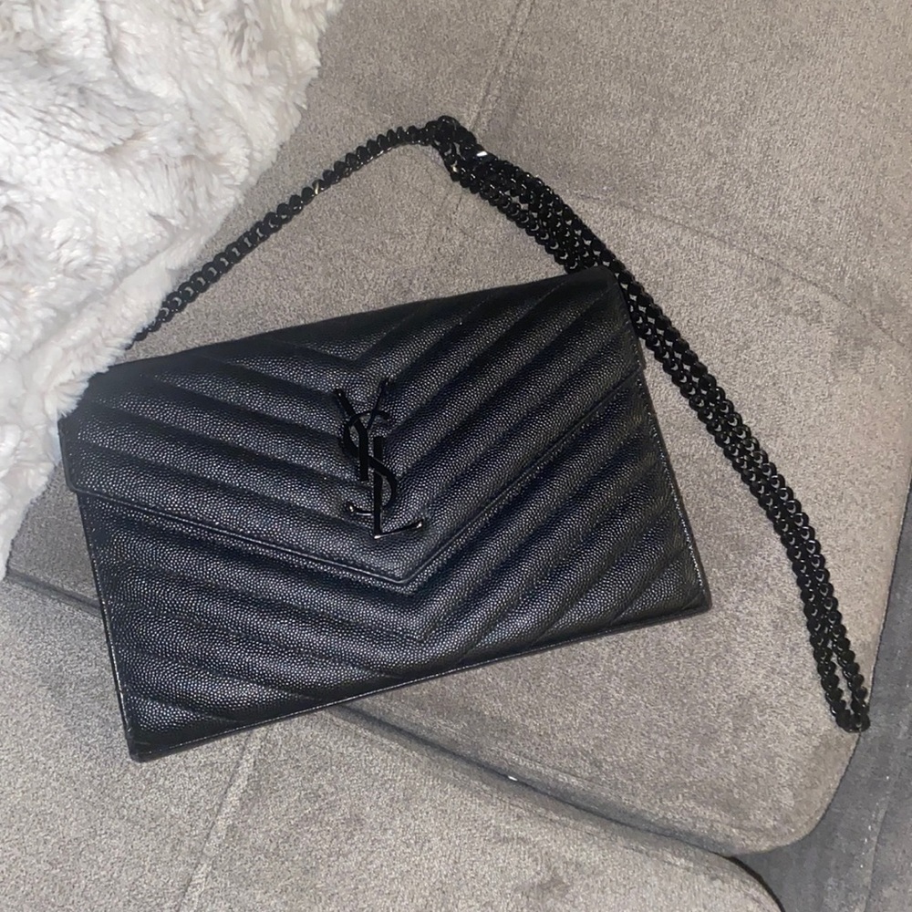Yves Saint Laurent Black Quilted Leather Chain Bag